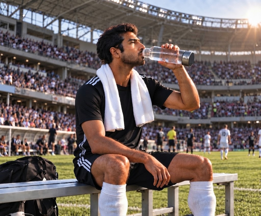 Futebol com a garrafa AQUORA H2